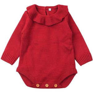 Pasgeboren Baby Meisjes Knit Warm Romper Bodysuit Jumpsuit Outfits Set Kids Kleding/GEEN