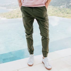 Herfst Mannen Casual Broek Katoen Effen Groene Kleur Zak Voor Man Slim Fit Mannelijke Slijtage Lange Rechte broek 9706