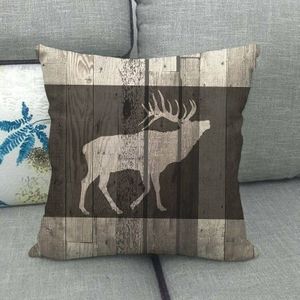 45cm * 45cm houten boerderij dieren linnen/katoen sierkussen covers couch kussenhoes home decor kussen