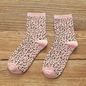 Vrouwen Sokken Herfst Mode Luipaard Gestreepte Sokjes Meisjes Katoen Gedrukt Vrouwen Mode Leuke Sokken Lady