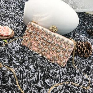 Luxe Diamant Pauw Mode Dames Party Clutch Avondtasje Mini Chain Purse Handtas Crossbody Messenger Bag