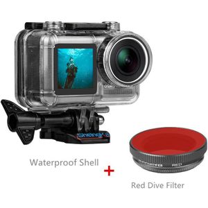 40 M Waterdichte Behuizing Duiken beschermhoes Shell Behuizing Rood/paars duiken filter voor dji osmo action sport camera