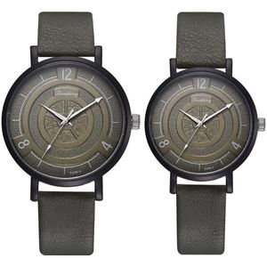 Paar Horloge Vrouwen Mannen Eenvoudige Casual Lederen Band Quartz Horloges Vrouwelijke Mannelijke Klokken Unisex Horloges Voor Liefhebbers