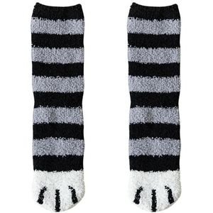 2 Stuks Pluche Coral Fleece Sokken Vrouwelijke Kniekousen Herfst En Winter Kat Klauwen Leuk Dikke Warme Slapen Floor Slaap sokken Dame