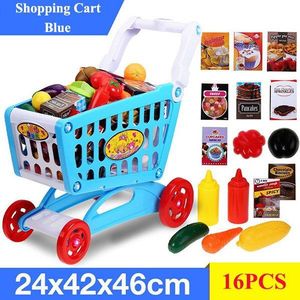 Baby Shining Winkelwagen Speelgoed 16 PCS Grote Winkelen Speelgoed Simulatie Kinderen Supermarkt Winkelen Speelgoed Groente Voedsel Speelgoed