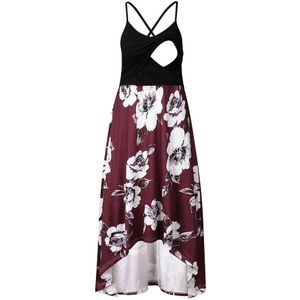 Moederschap Jurken Nursing Zwangere Jurk Splicing Mouwloze Sling Print Bloemen Borstvoeding Kleren Ropa Embarazada Vestidos