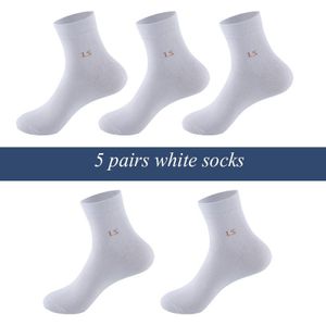 5 Pairs = 10 Stuks Van Mannen Sokken Mode Zakelijke Sokken Mannen Effen Kleur Hoge Ademend Katoen casual Mannen Sokken