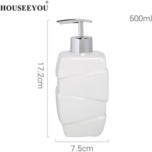 Wit Keramische Eenvoudige Emulsie Zeepdispenser Douche Shampoo Gel Druk Handdesinfecterend Fles Badkamer Decor Accessoires