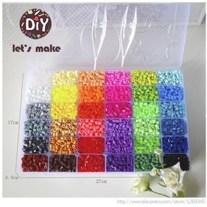 Laten we Multi Kleur Perler Kralen Strijken Kralen 5mm Hama Kralen Zekering 2Template + 5 Ijzer Papier + 2 pincet Puzzel Diy Kralen Speelgoed