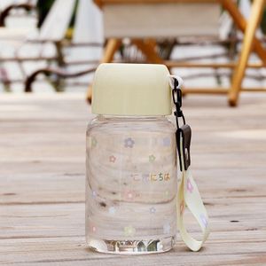 200Ml Kleine Glazen Flessen Portable Leuke Mini Hittebestendige Water Cup Kids Student Drinkfles Hand Touw Cups