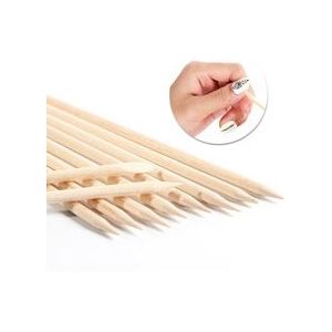 100 stuks Orange Wood Sticks Cuticle Pusher Gel Nagellak Remover Dubbele Hoofd Nail Art Ontwerpen Pedicure Care Manicure JI709-1