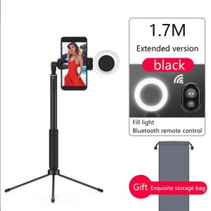 Capsaver Multifunctionele Bluetooth Selfie Stok Roterende Vullen Licht Statief Afstandsbediening Selfiestick Voor Smartphone Iphone Xiaomi