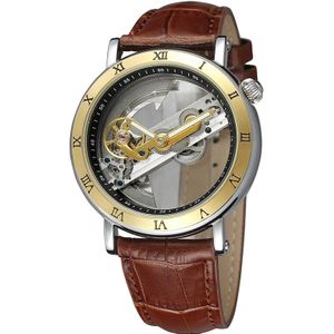 Speciale Transparante Case Skeleton Sport Mannelijke Waterdichte Mechanische Horloges Heren Lederen Automatische Tourbillon Horloges