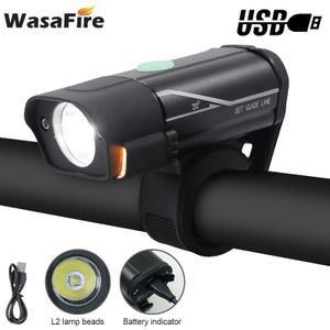 Wasafire Fietslicht Mini XM-L2 Led Fiets Front Light Usb Oplaadbare Mtb Hoofd Lamp 4 Modes Super Bright Fietsen Koplamp