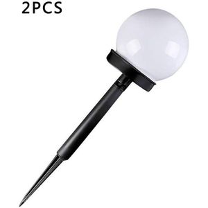 Stijl Solar Gazon Lamp Plug-In Lamp Sferische Plastic Materiaal Melkwitte Bol Voor Tuin/kerst