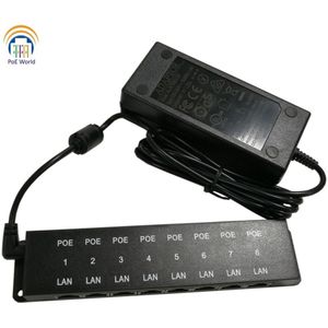 Poe Voor Security Camera Met 48 V 60W Ac Adapter 8 Port 100Mbps Power Over Ethernet Injector Voor hikvision Ip Camera