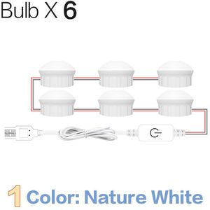 Usb 12V Hollywood Vanity Spiegel Lampen Kit Led Make-Up Light 3 Kleuren Dimbare Badkamer Cosmetische Spiegel Wandlamp Cosmetische lamp