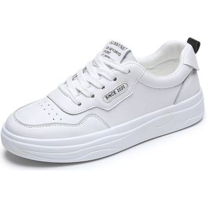 Women Walking Shoes Sneakers White Women Leather Flat Low Heel Platform Ladies Lace Up Breathable E14-30
