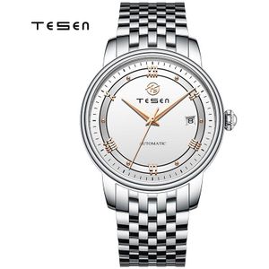 Tesen Luxe Top Mannen Automatische Horloges Automatische Mechanische 50M Waterdicht Casual Zaken Stainless Steel Horloge