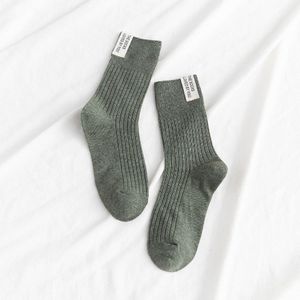 Japanse Koreaanse Stijl High School Meisjes Hoge Sokken Effen Kleur Zwart Wit Lange Sokken Katoen Breien Vrouwen Harajuku Crew Sokken