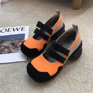 Oranje Zwarte Vrouwen Casual Hoge Hakken Mary Janes Schoenen Vrouw Tenis Feminino Espadrilles Dikke Zool Klimplanten Platform Trainers