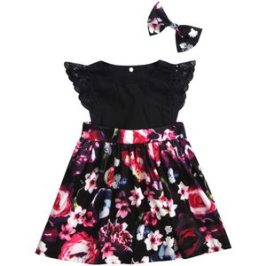 FOCUSNORM Pasgeboren Baby Baby Meisje Romper Tutu Jurk Hoofdband Bloemen Outfits Party Dress