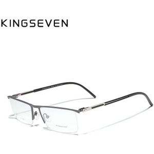 Kingseven Mannen Titanium Legering Glazen Frame Mode Mannelijke Stijl Ultralight Eye Bijziendheid Recept Brillen