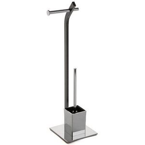 Toiletrolhouder Met Borstel Stand Metalen (20X74X20 Cm)