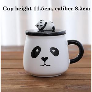 Creatieve Schattige Panda Keramische Mok Cartoon Water Beker Deksel Lepel Temperatuur Weerstand Duurzaam Thuis Koffie Melk Kid Kinderen