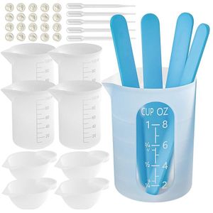 Siliconen Hars Maatbekers Tool Kit-Maatregel Cups, Siliconen Popsicle Roer Sticks Voor Epoxy Hars Mengen, Mallen