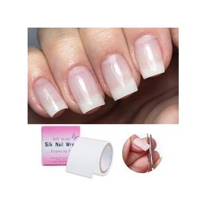 3*100 cm Glasvezel Zelfklevende Sticker Nail Wrap Nail Art Versterken Protector Witte Zijde Extension Nail Form Acryl tips