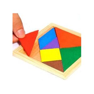 Kinderen Mentale Ontwikkeling Tangram Houten Puzzel Brain Teaser Educatief Speelgoed Voor Kinderen 11.3*11.3 cm