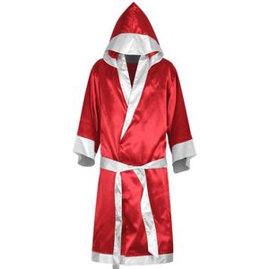 Mannen Boksen Gewaad Mma Boksen Wedstrijd Muay Thai Mannen Hooded Lange Mouwen Cloak Robe Uniform Kostuum Boksen Kleding