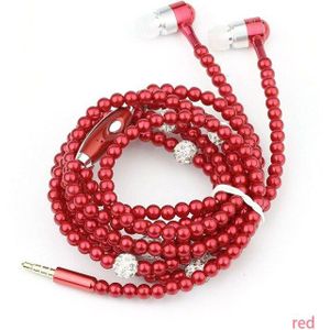 In-Ear Oortelefoon Meisje Sieraden Parel Ketting Headset Met Microfoon Oordopjes Voor High-Fidelity Stereo Hoofdtelefoon