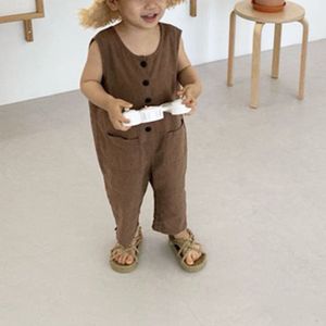 1566C Korean Children Clothes Boy&#39;s Overall One Piece Clothes Summer Cute Little Button Girl&#39;s Jumpsuit Casual Pants
