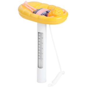 Mooie Cartoon Vorm Drijvende Zwembad Thermometer Temperatuur Meter Lcd Display Draadloze Zwembad Temperatuur