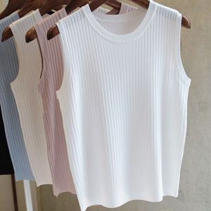 Gebreide Vesten Vrouwen Top O-hals Solid Tank Blusas Mujer De Moda Lente Zomer Mode Vrouwelijke Mouwloze Casual Dunne Tops 4588