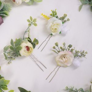 Romantische Licht Geel Wedding Haarspelden Leaf Bruids Haar Clip Bloem Haaraccessoires Voor Bruid Decoratie