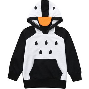 Kids Cartoon Pinguïn Sweatshirt Baby Jongens Meisjes Cartoon Hooded Sweater Jas Tops Outfits Baby Peuter Leuke Warme Kleding