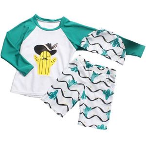 Kinderen Jongens Badpak 3-12 Jaar Sport Baby Jongens Kleding Badmode Lange Mouwen Cartoon Badpak + Broek 2 Stuks kids Jongens Swimwears