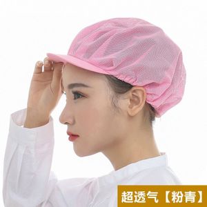 6 kleuren Unisex Elastische Mesh Caps Fabriek Werknemers Werkkleding Hoeden Mannen Vrouwen Ademend Magazijn Voedsel Werkplaats Slijtage Caps