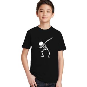 Grappige Dans Schedel Print Baby Boy Kleding Zomer Korte Mouwen Dunne T-shirt Jongens T-shirt Leeftijd 1- 10 Kids T-shirt