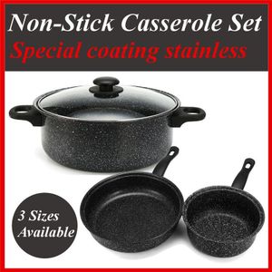 4 stks/set non-stick Koekenpan Braadpan Medische Steen Coating Chef's Pannen Met Hittebestendig Handvat Voor Gas & Incuction Coer