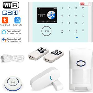Wifi + Gsm + Gprs 3 In 1 Netwerk Intelligente Alarmsysteem Tuya App Afstandsbediening 433Mhz Thuis veilige Deurbel Smart Alertor