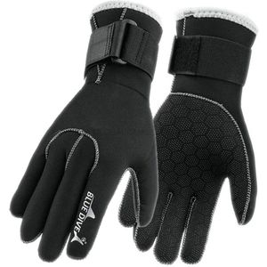 Duiken Handschoenen Zwemmen Handschoen Voor Winter Outdoor Zwemmen Amateur 3Mm Dikte Neopreen Warm Houden Niet-waterdichte Handschoen Blauw dive