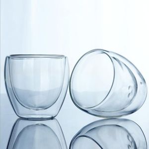 2 stks/partij Dubbele Wand Glas Thee Kopje Koffie Mokken Transparante Isolatie Bril Cups Creatieve Vaso Caneca Bier Wijn Verre
