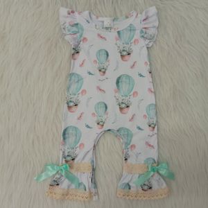 Baby Meisjes Paashaas Ballon Flutter Mouw Romper Baby 0-2T Todderl Kleding Zomer