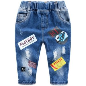 Lente Herfst Brief Jongens jeans Print leuke cartoon Kids Jean Baby casual Broek Jongen Broek versleten Kinderen denim