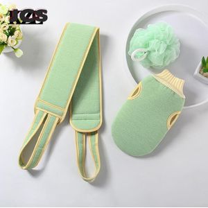 3 Stks/set Douche Bal Terug Scrubber Zachte Exfoliërende Huid Badhanddoek Handschoenen Borstel Body Reiniging Washandje Voor Home Hotel Badkamer