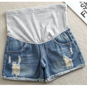 Denim Moederschap Shorts Zomer Zwangerschap Katoen Korte Slanke Strakke Gat Denim Elastische Moederschap Broek